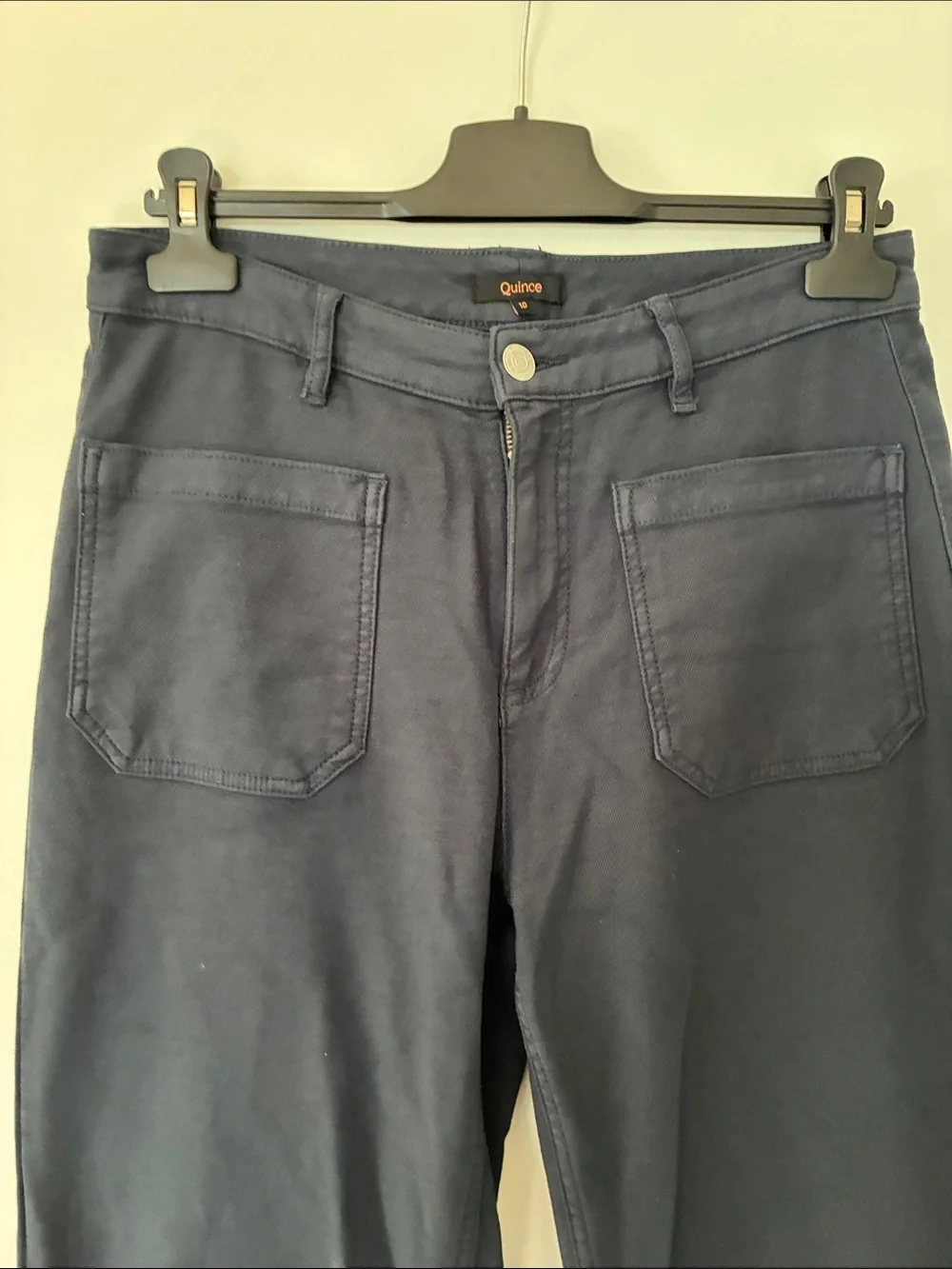 Quince French Terry Wide Leg Pants Navy